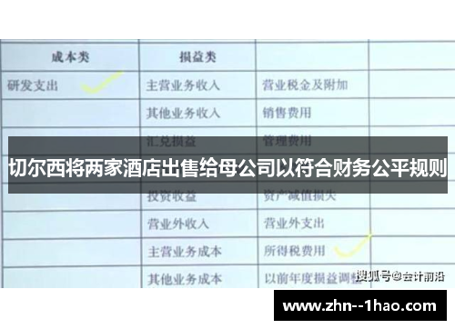 切尔西将两家酒店出售给母公司以符合财务公平规则